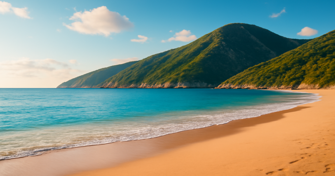 Stunning European beach landscape, ideal for discussing виза в Европу and travel tips.
