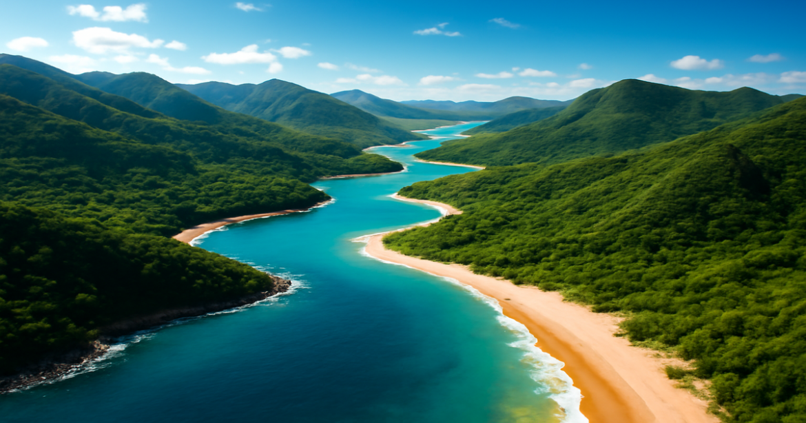 Explore successful travel by air with stunning landscapes of mountains and beaches.