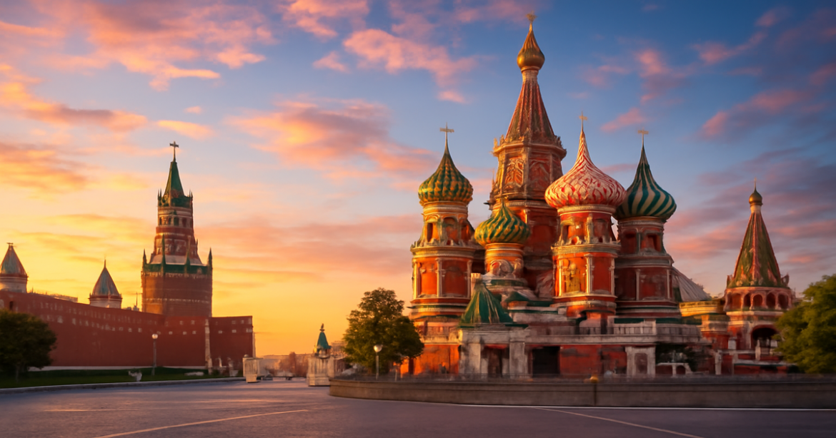 Explore the stunning достопримечательности Москвы with this vibrant view of Red Square and St. Basil's Cathedral.