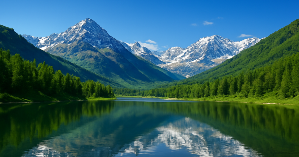Explore активный отдых в России with this stunning mountain landscape and serene lake view.