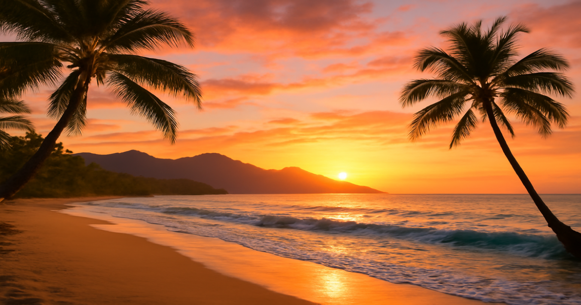 Explore budgetный отдых with stunning beach and mountain views, perfect for travel inspirations.