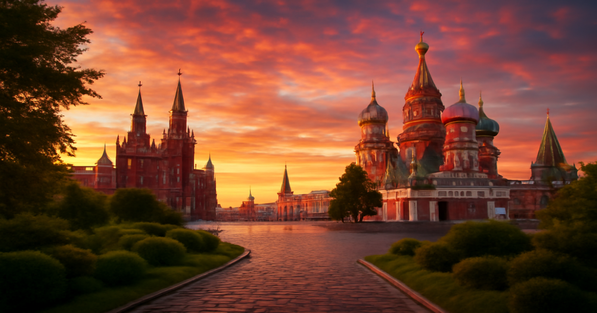 Explore the stunning достопримечательности России with this captivating view of Red Square.