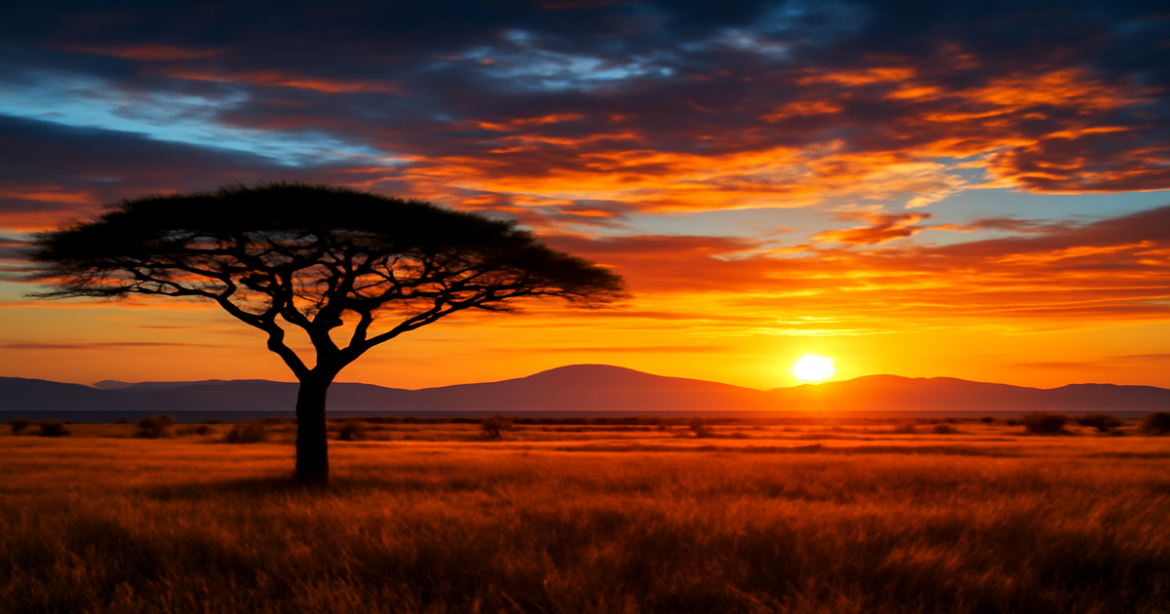 Stunning Serengeti sunset, perfect for understanding виза в Танзанию and travel inspiration.