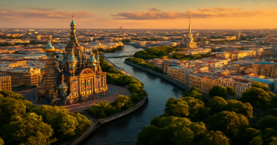 Explore the must-see достопримечательности Санкт-Петербурга in this stunning aerial view.