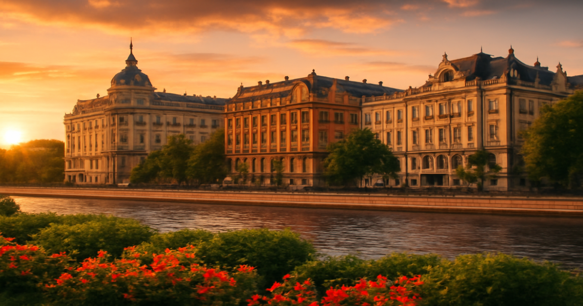Explore где остановиться в Санкт-Петербурге with stunning hotel views along the Neva River.