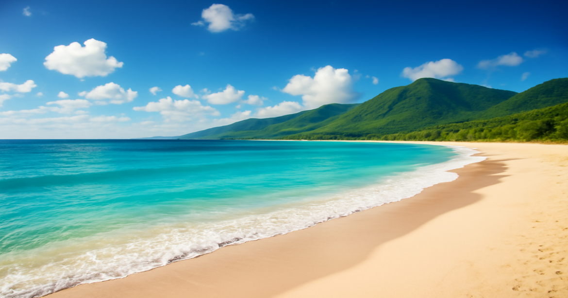Explore лучшие пляжи with this breathtaking beach view, perfect for your travel inspiration.