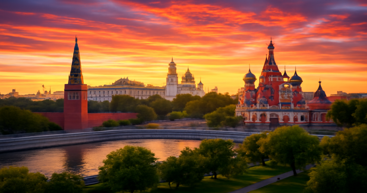 Explore the beauty of Moscow with this inspiring travel image featuring the city's iconic landmarks.