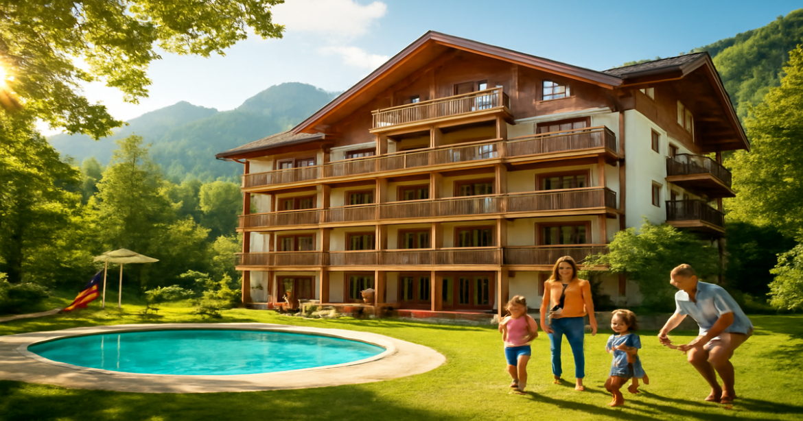 A beautiful отель для семейного отдыха set in nature, perfect for creating unforgettable family memories.