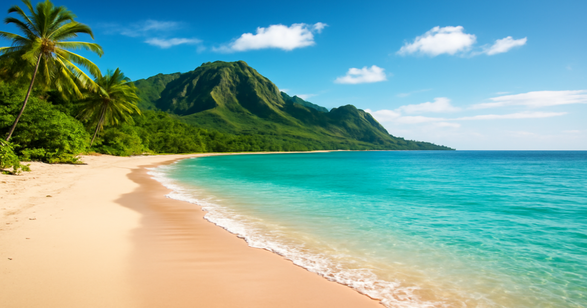 Beautiful beach and mountains, perfect for those seeking визы для поездки за границу.