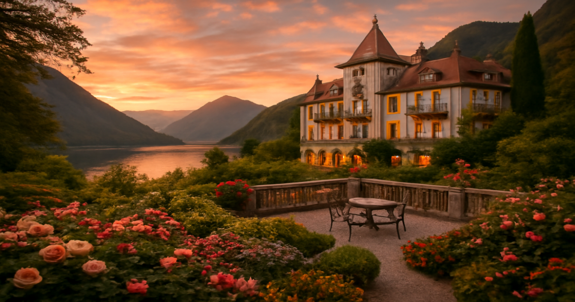 Stunning view of романтические отели Европы surrounded by nature, perfect for a romantic getaway.