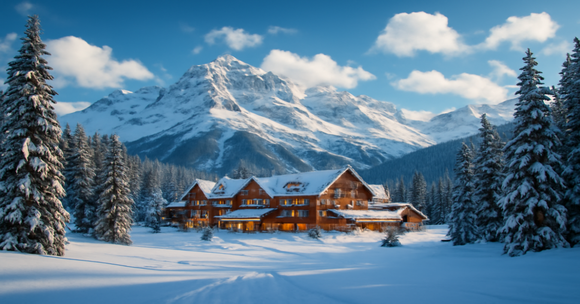 Explore stunning зимние курорты with majestic mountains and inviting lodges for a perfect winter getaway.
