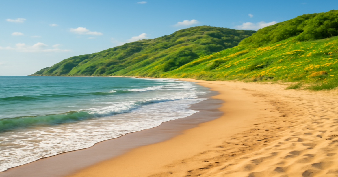 Explore stunning beaches for пляжный отдых весной в России, featuring serene landscapes and vibrant nature.