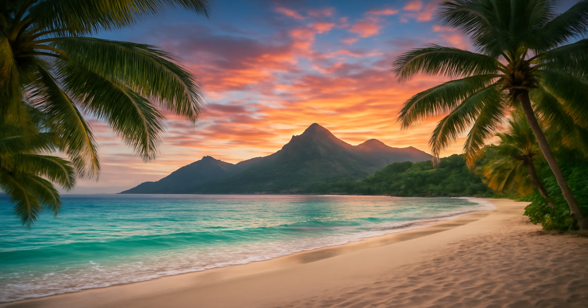 A breathtaking travel landscape illustrating визы для поездок amidst stunning nature and vibrant colors.