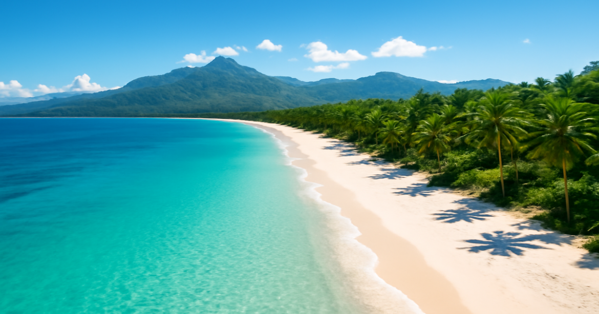 A breathtaking beach scene representing экономия на авиабилетах for budget travel inspiration.