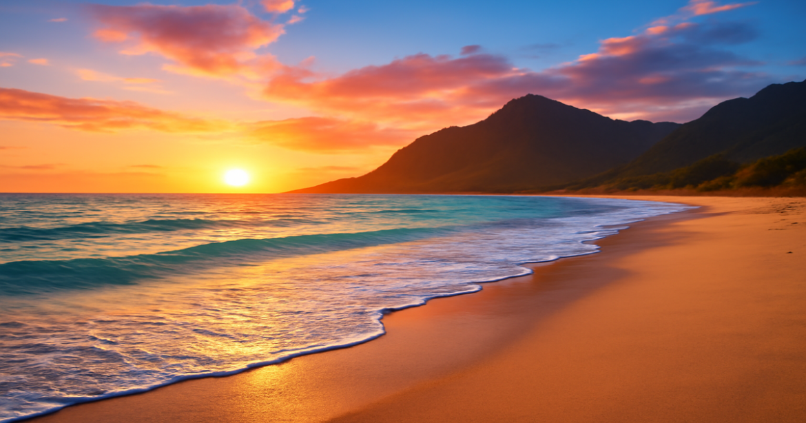 Inspiring travel image featuring stunning beaches and mountains, highlighting советы для путешественников.