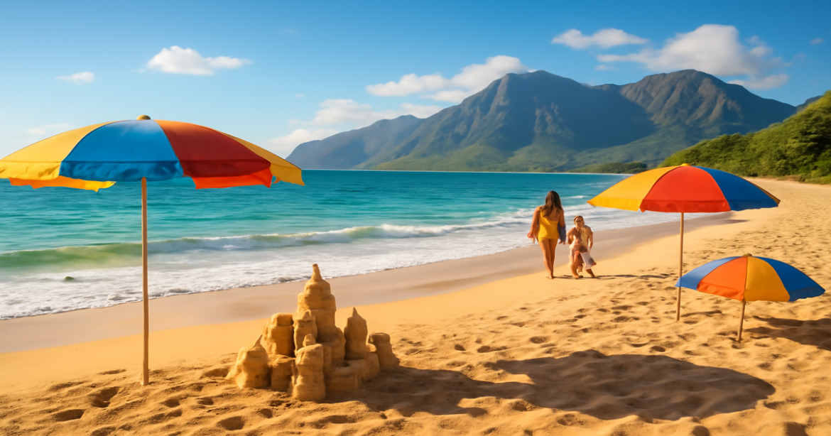 Inspiring scene of family travel destinations for unforgettable поездки с детьми.