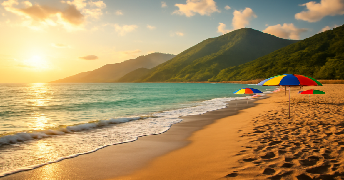 Family vacation at the Black Sea, showcasing stunning beaches and mountains for an inspiring getaway.