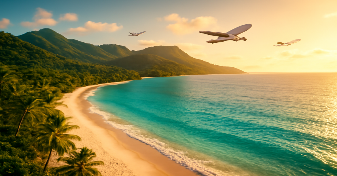 A beautiful beach landscape perfect for travelers seeking бюджетные авиабилеты.