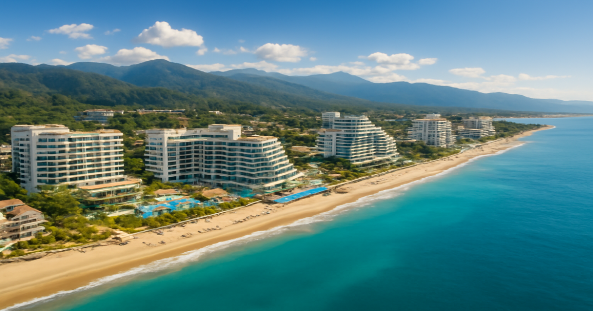 Explore the stunning отели в Сочи along the beautiful Black Sea coastline in this inspiring travel image.
