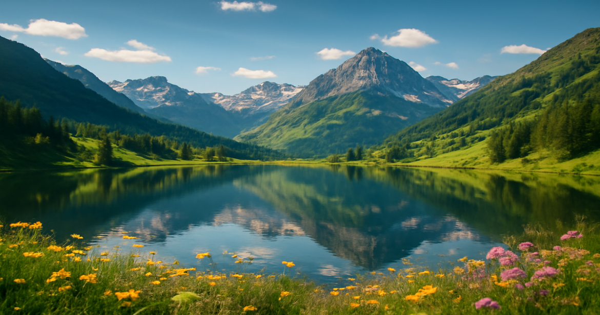 Stunning mountain landscape in Europe, ideal for одиночные путешествия в Европе.