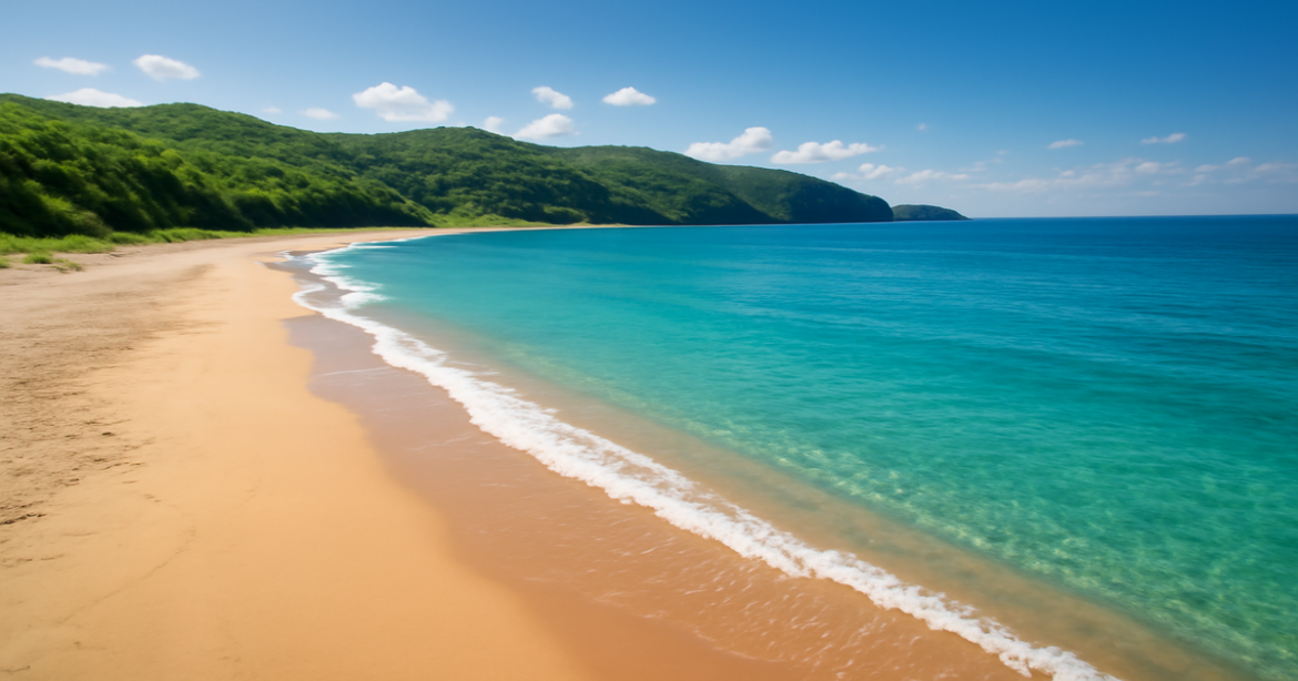 Beautiful Russian beach ideal for family vacations, showcasing stunning scenery and inviting waters.