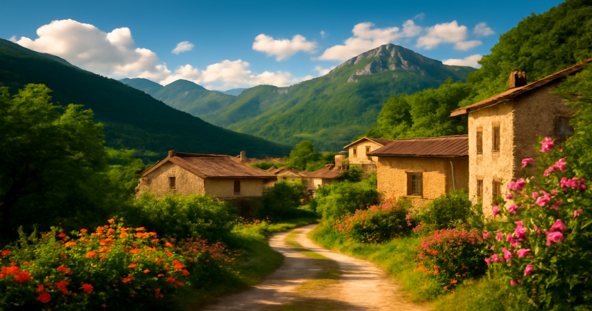 Explore budgetный отдых в Европе with this beautiful mountain village scene.
