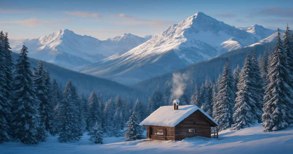Stunning winter landscape for зимние каникулы в России featuring mountains and nature's beauty.