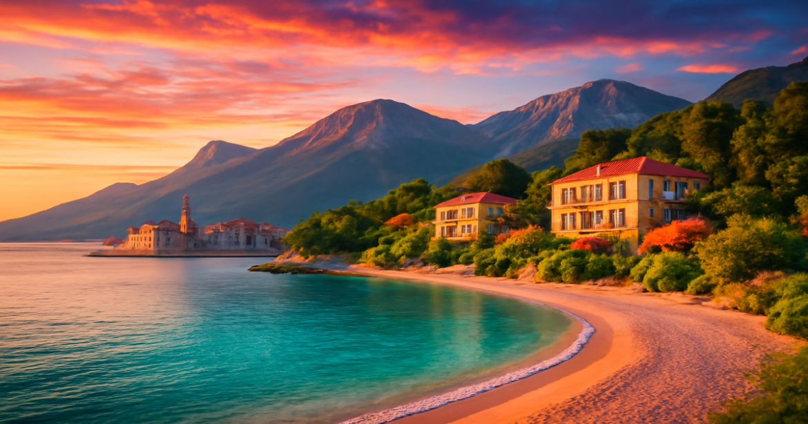 Explore budgetные путешествия в Европе with beautiful landscapes of beaches and mountains.