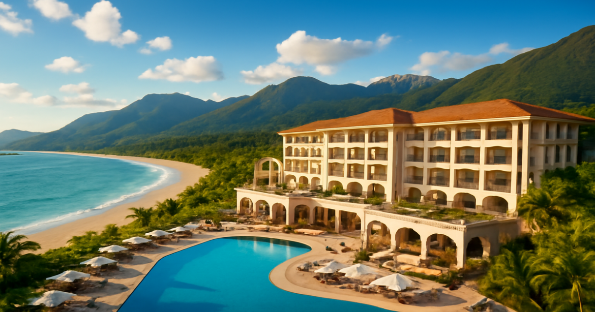 Explore our гид по отелям with this stunning hotel view, perfect for your next getaway.