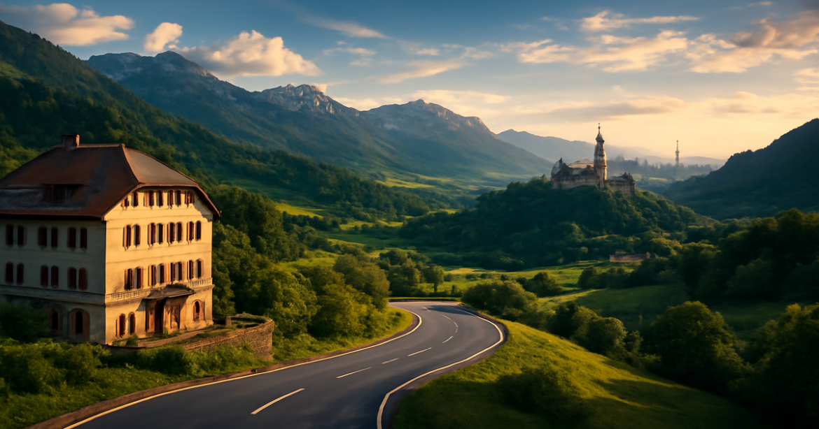 Scenic route through Europe highlighting beautiful landscapes and travel destinations for an unforgettable journey.