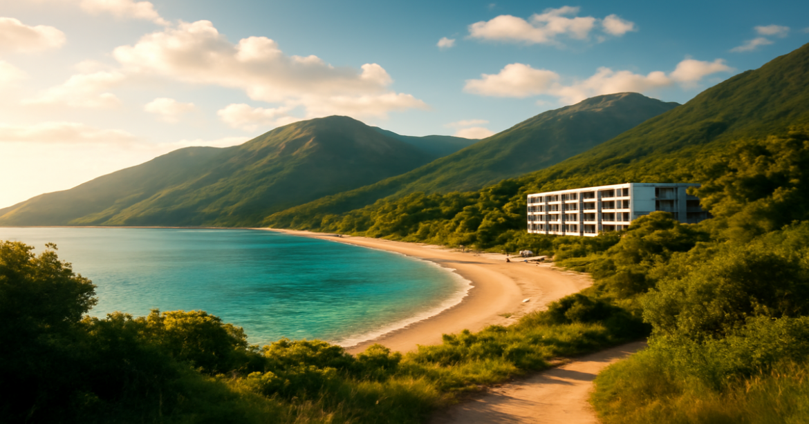 Stunning beach landscape in Europe, showcasing the beauty of travel destinations and the process of obtaining a виза в Европу.