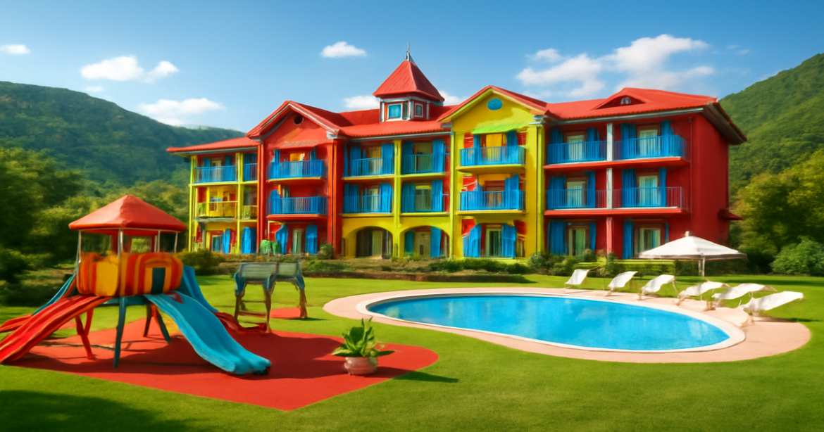 A stunning отель для детей amidst mountains, perfect for family vacations and inspiring adventures.
