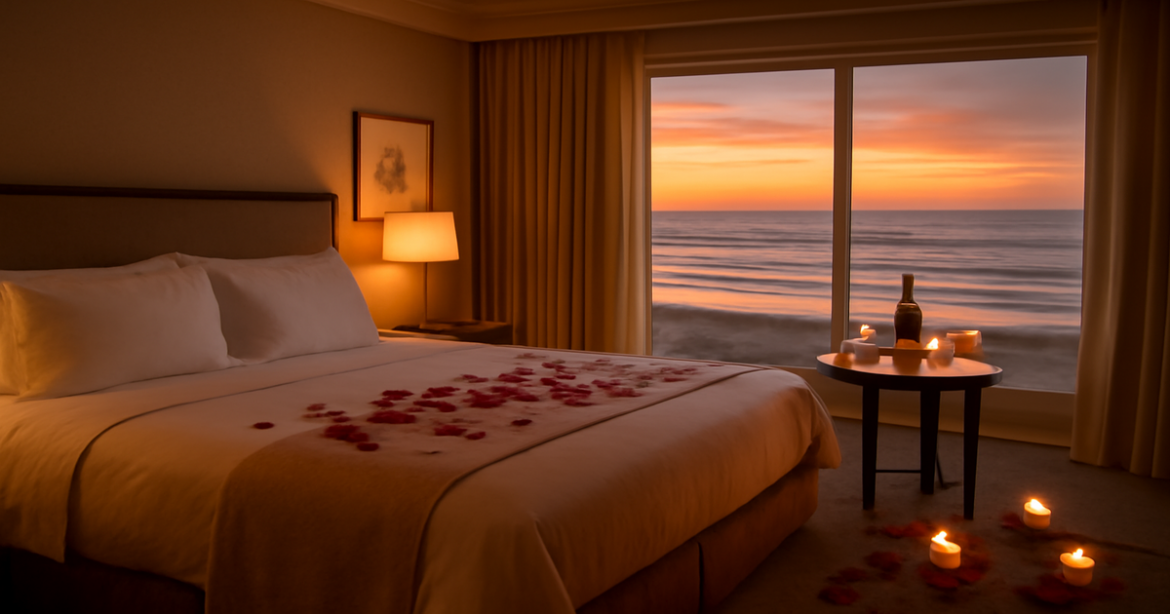 A romantic hotel setting perfect for a getaway, ideal for a романтический отдых в отеле.