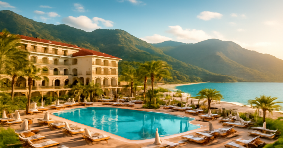 Beautiful hotel in Turkey highlighting the choice of hotels for travel adventures.