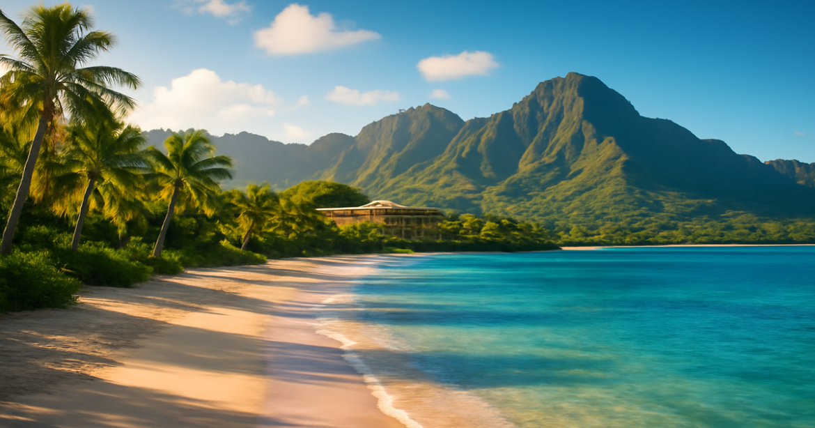 Stunning travel destinations for отпуск 2023 featuring beaches and mountains.
