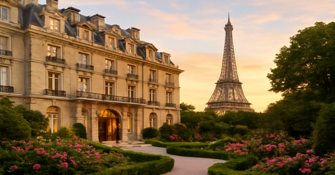 Discover the best отели в Париже with this luxurious hotel view, ideal for your perfect getaway.