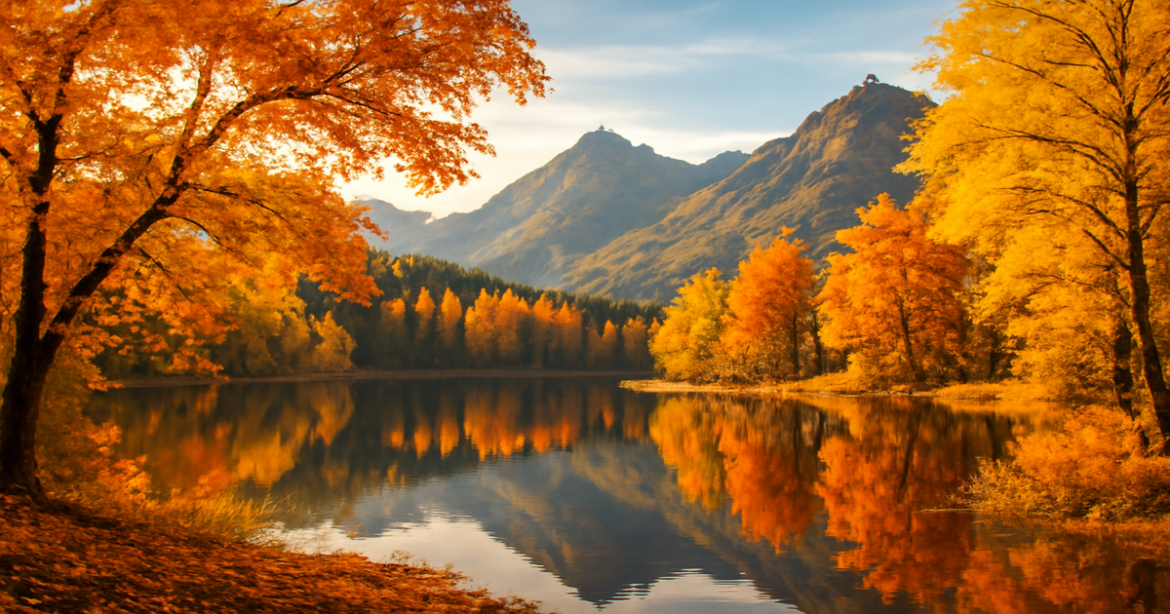 Stunning autumn landscape in Russia, perfect for отдых в России осенью.
