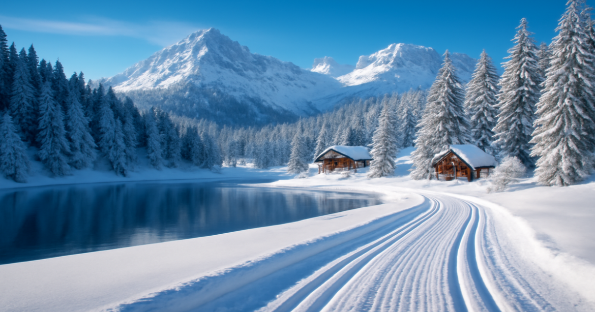 Explore популярные направления зимних путешествий with stunning winter landscapes and serene nature views.