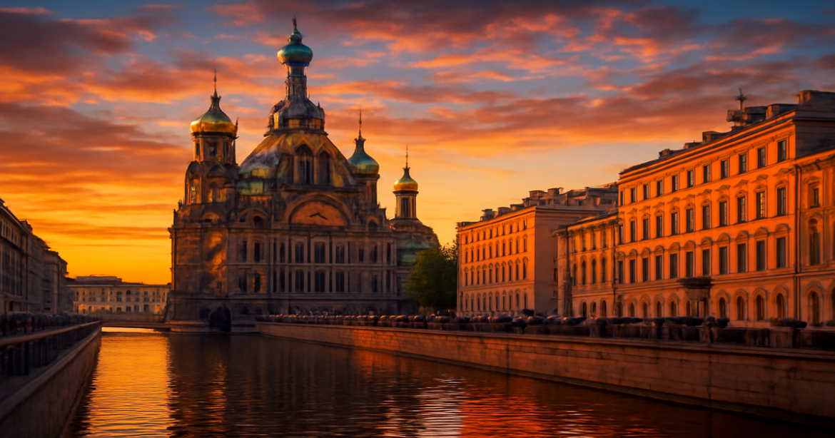 Explore развлечения в Санкт-Петербурге with stunning views of its iconic landmarks at sunset.
