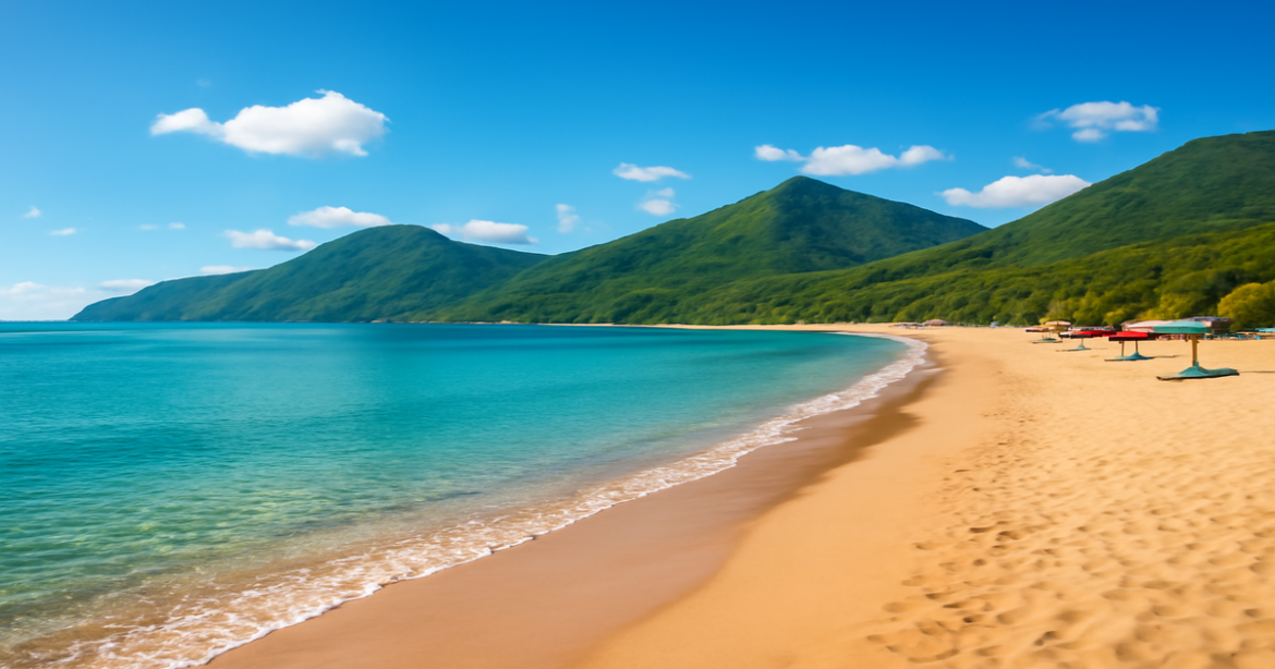 Explore stunning пляжи России with golden sands and clear waters, perfect for a summer getaway.