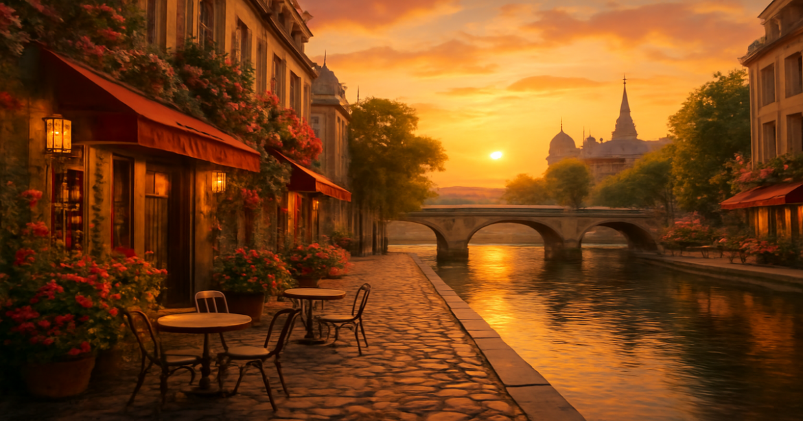 Explore the beauty of романтические города with stunning sunset views and charming landscapes.