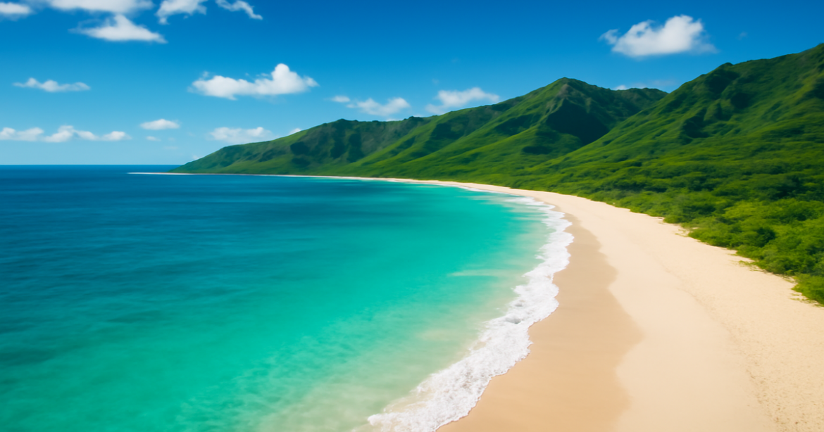 A breathtaking beach destination for comparing airlines for the best travel experience.