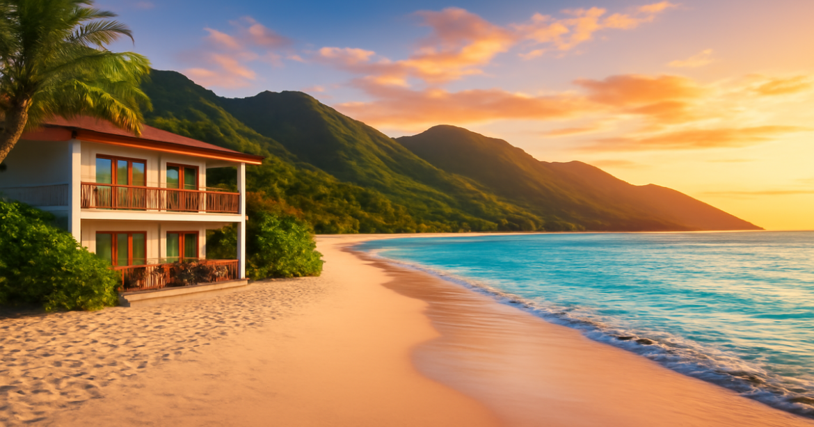 Explore курорты для одиночных путешествий with this serene beach sunset image for solo travelers.