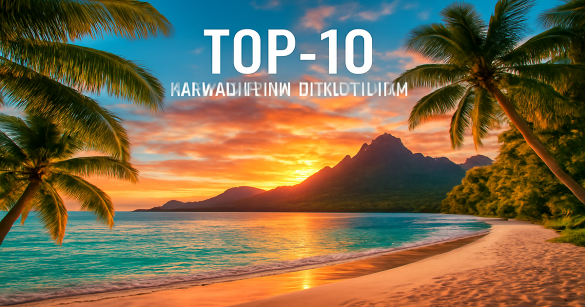 Inspiring image of beautiful travel destinations for отдыха in 2024, featuring beaches and mountains.