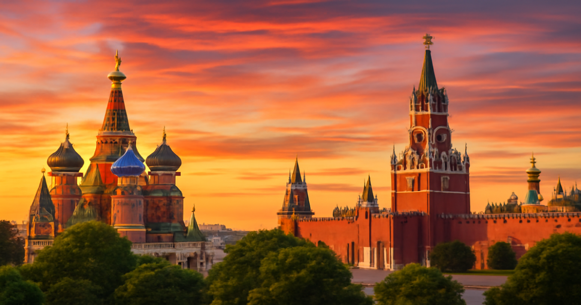 Explore the beauty of туристические аттракционы Москвы with a breathtaking sunset view of the skyline.