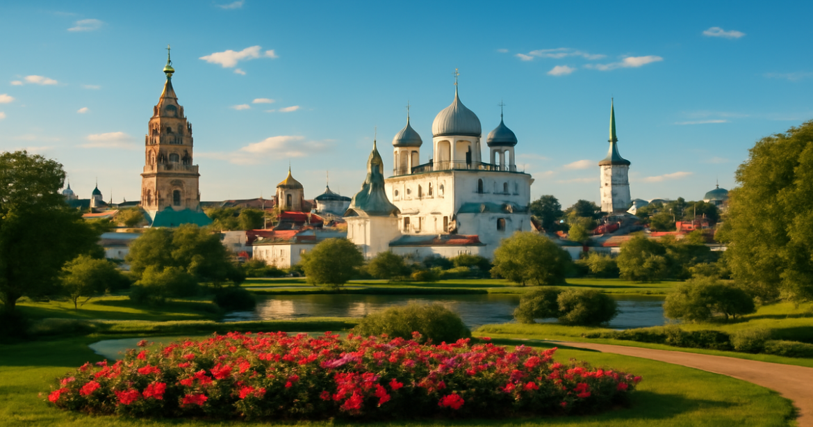 Explore the beauty of соло-путешествия в России with this breathtaking view of a Russian city.