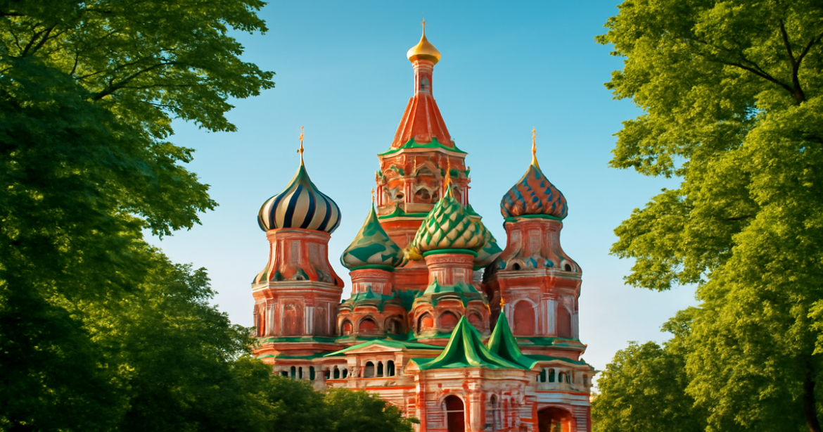 St. Basil's Cathedral in Moscow, a top 'туристические аттракции в России', showcasing its vibrant architecture.